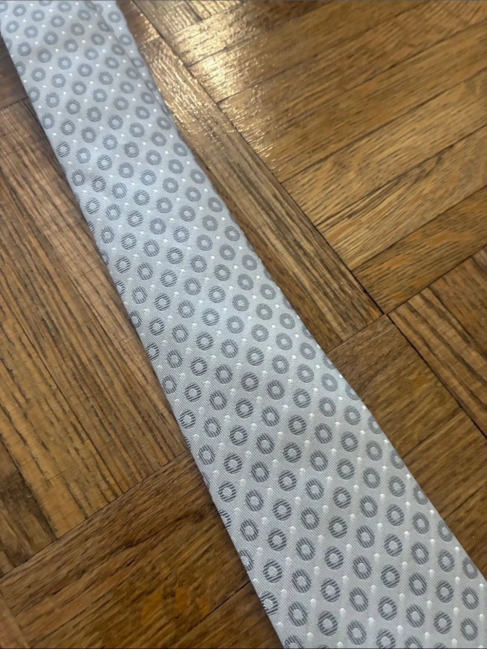 Giorgio Armani Gray Geometric Silk Tie
